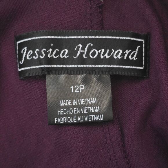 NWT Jessica Howard Wine Velvet Shift Dress 12P Petite - Picture 11 of 14